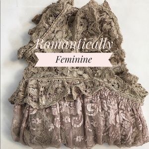 Ambiance Brand Lovely Lace Blouse Size L